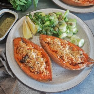 Рецепти със сладки картофи пълнени с консервирана скумрия